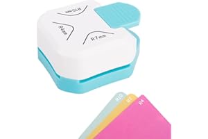 DWFEYOI Taglia angoli carta Perforatore per Angoli Tondi-Bianco,blu -4/7/ 10 mm Creazione Taglierina Angolare per Carta, Biglietti, Inviti e Scrapbook-Accessori Creativi, Metallo e plastica