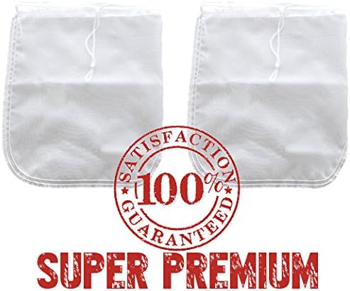 2 Pack! Bright Kitchen PREMIUM Nut Milk Bag - Super Fine Nylon Mesh Almond Mylk Strainer