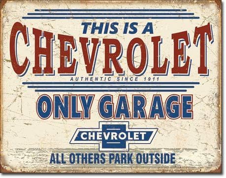 Chevrolet Chevy Only Garage Metal Sign flat New 31x40cm VS5043-1