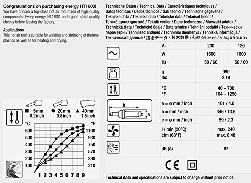 Gran Compra para weldy linterna de plástico Soldador de soldadura de
pistola de aire caliente 1600 W pistola Revisión