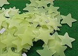 Rainbow Fox Starry Sky Wall stickers „Light star „Glowing in the dark“ Plastic Fluorescent Home Decoration – 100 x star Light (Yellow) - 2