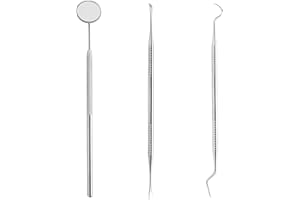 AUGESAK Zahnpflege Set 3 Pcs, Zahnarzt Instrumente, Zahnsteinentferner Zahnreinigung, Zahnarztbesteck Edelstahl, Zahnreinigungsset Professionell Zahnsonde Zahnhygiene Tools Mundspiegel Zahnstein Schaber