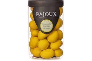 Pajoux Limoncello Chocolate Almonds (Large) 300g | White Chocolate - White Chocolate Covered Nuts - Whole Almond Nuts - Chocolates Almonds - Palm Oil Free - Chocolate in a Gift Jar