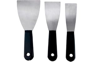 EQUIP TRADE No Hassle Lightweight Filler Putty & Scraper Set | Ideal for Wallpaper, Plaster, Paint Scraper & Applying Filler | Pack of 3 Sizes: 75mm, 50mm, 38mm | Get The Job Done.