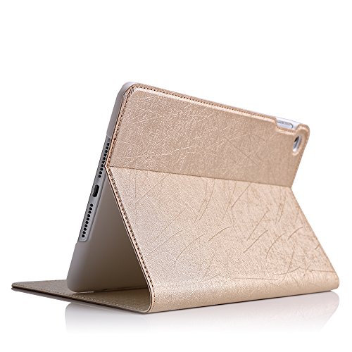 BORIYUAN Apple Ipad Mini 4 Ultra dünn Smart Case Cover Leder Schutzhülle Etui Tasche für das neue iPad mini4, Unterstützt Auto Sleep Wake up, Ipad Mini 4 Displayschutzfolie Reinigungstuch Stift inklusive (Gold) - 2
