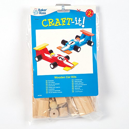 Rennwagen-Bastelsets aus Holz für Kinder zum Basteln und Dekorieren als Geschenk zum Vatertag (2 Stück) - 5