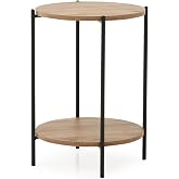Arpelia Yuvarlak Tablalı İki Katlı Sehpa Q42x60 cm Lava Atlantik &Ccedil;am