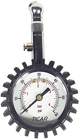 Mechanical Ttire Pressure Gauge Yicar 5cm Dial 60 PSI Suitable for Car,Truck,Racing, Offroad, Bike