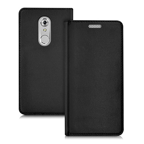kwmobile Funda para ZTE Axon 7 Mini - Carcasa para m  vil de  Cuero sint  tico  - Case  Plegable  en  Negro 