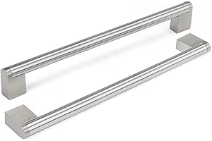 goldenwarm 15 Stück Möbelgriffe Vintage Schrankgriffe 320mm Türgriffe Küche LSJ14BSS320 Schubladengriff Küchengriffe Edelstahl Schrankgriffe Silber