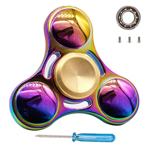 Fidget Spinners Hand Finger Spin Toy, Colourful Titanium Alloy Hand Spinner Fidget Toy Stress Reducer Made Focus Anxiety Relief Toys with 1 Replaced Bearing by Gulin (Colorful A) Fidget Spinners Hand Finger Spin Toy, Colourful Titanium Alloy Hand Spinner Fidget Toy Stress Reducer Made Focus Anxiety Relief Toys with 1 Replaced Bearing by Gulin (Colorful A)