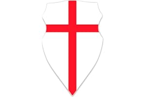 HAPPY FROG 2011 Medieval King Knight Wooden Shield Role Play Toy ENGLAND ST GEORGE RED CROSS, St. George Red Cross - Large