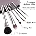DUcare 6Pcs Premium Animal Hair and Synthetic Fibers Makeup Brushes Natural Cosmetics Set with Holder