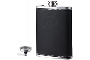 KSUKTSW Flasque avec Entonnoir, Flasque en Acier Inoxydable, Flasque Portable, pour Voyage, Alpinisme, Pêche, Camping (8 oz/227 ML)