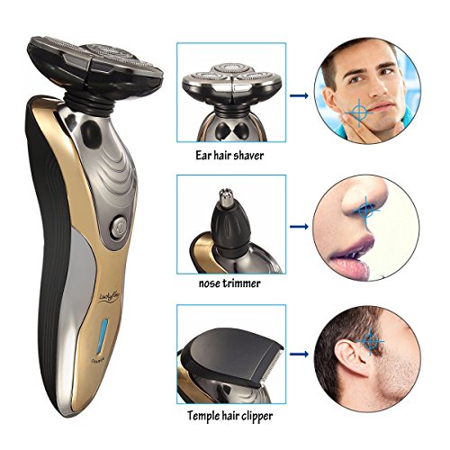 Shaver LuckyFine NEW 3D Floating Men's Electric Beard Shaver Rechargeable Washable Razor Cordless.