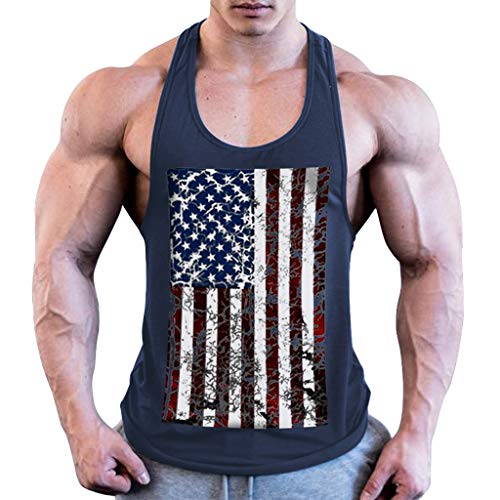 Preisvergleich Produktbild BHYDRY Herren Sommermode Flag Druck elastische ärmellose Fitness Weste Bluse Tops