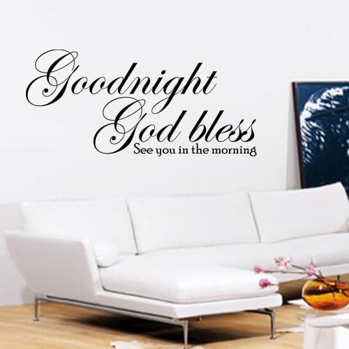 Goodnight God Bless Wall Art Quote Sticker Decal - See You In The Morning 120cm
