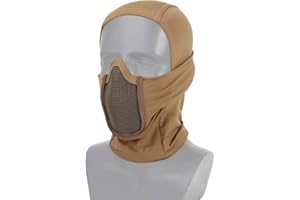 OAREA Tactique Airsoft Paintball Visage Complet Masque en Acier Masque Polyester Balaclava Chasse CS Masque Vélo Protection Casque Doublure Casque