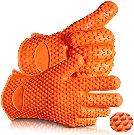 Barbecue Gloves - Silicone Heat Resistant Grilling Accessories & Home Kitchen Tools For Your Indoor & Outdoor Cooking Needs - Use as BBQ Meat Turner or Oven Mitts