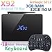 Price comparison product image X92 3G/32G Android 7.1 TV Box Amlogic S912 Octa Core Media Player Support 4K H.265 2.4G/5GHz + I8 Mini Wireless Keyboard