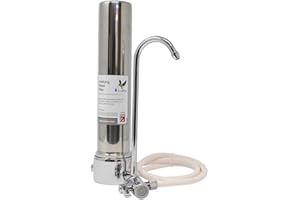 Doulton Système De Filtration D'eau Sur Plan De Travail 10" D-CS Avec Cartouche Biotect Ultra Ceramic | Finition chromée | Réduit les contaminants | Améliore le goût |Installation facile |Certifié NSF