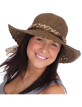 Damen Sommer knautschbar Sonnenhut mit breiter Krempe