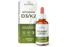 Bandini® Vitamin D3 K2 Droppar, i extra jungfruolivolja EVO, Vitaminer D