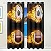 Produktbild WENYAO Burning Soccer und American Football Print Wärmeisolierte Verdunkelungsraum Verdunkelungsvorhänge für Schlafzimmer Wohnzimmer 55 'B x 84' L, 2 Panels
