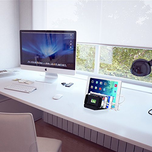 OXoqo USB Ladestation, OXOQO 4 Port USB Ladegerät Nabenwandung Chargehub Reise Gebühr für Strom Banks, IPhone 7 Plus / 7 / 6s / 6Plus, 5 / 5s, IPad Air 2 / Mini 3, Samsung Galaxy S6 / S7 Edge - 7