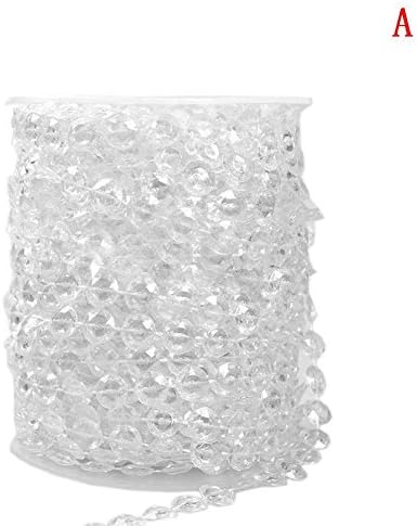 Say Hello Acrylic Plastic Crystal Clear Iridescent Beads String for Wedding Chandelier Curtains for Decoration, 99 FT/30 Meters (Clear)