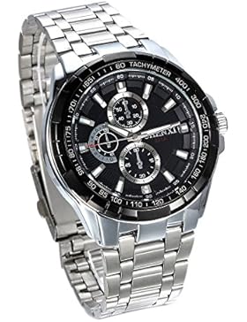XLORDX Herren Armbanduhr, Analog Quarz, Klassische Fashion Business Casual Sport Uhr mit Edelstal Armband Schwarz...