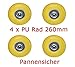 Produktbild Veto 4 Stück PU Rad 260 mm - Pannensicher, nie wieder Luftpumpen