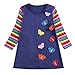 Price comparison product image Longra 2019 New Baby Dress,Toddler Baby Kids Girls Rainbow Stripe Butterfly Party Dress Clothes for 1-6Years