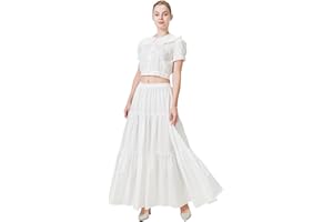 BEAUTELICATE Falda Larga Mujer Algodón Bohemio Falda Medieval Renacentista Gitana Gótico Victoriana Cosplay Ropa de Playa