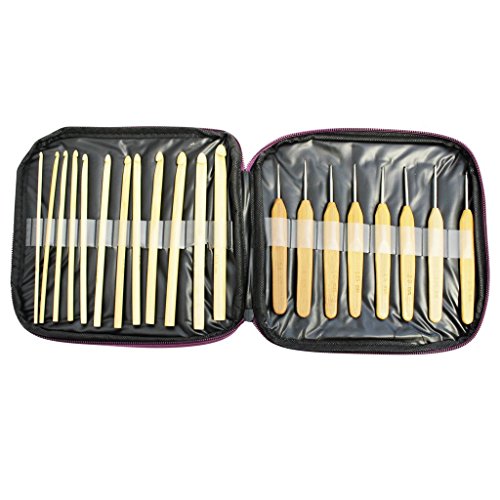 9 teiliges Set Häkelnadeln mit Aluminiumhaken und Kunststoffgriffen Häkeln Stricken Handwerk von Kurtzy TM
