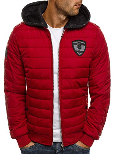 OZONEE Herren bergangsjacke Kapuzenjacke Bomberjacke Fliegerjacke MilitrFreizeitjacke Sportjacke NATURE 4628 WEINROT XL