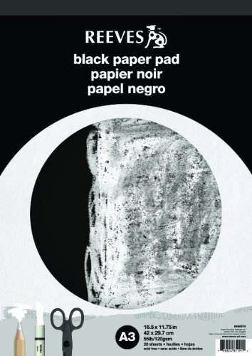 REEVES 8490670 Block schwarzes Papier A3 20 Seiten