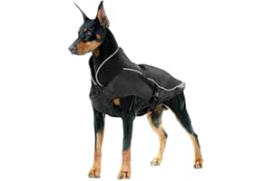 GENERIC Waterproof Dog Coat Winter Warm Jacket, Dog Windproof Waterproof Coat with Fleece Lining Thicker Section, Adjustable Winter Warm Dog Jacket, Suitable for Dogs (Black, 2XL)