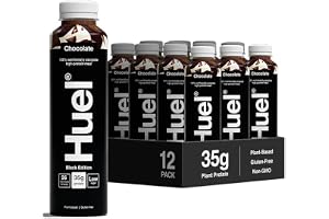 Huel Black Edition Ready-to-drink, 12 x 500ml Bottles, Protein Shakes, Chocolate Flavour, High Protein Drink, 35g Protein Per