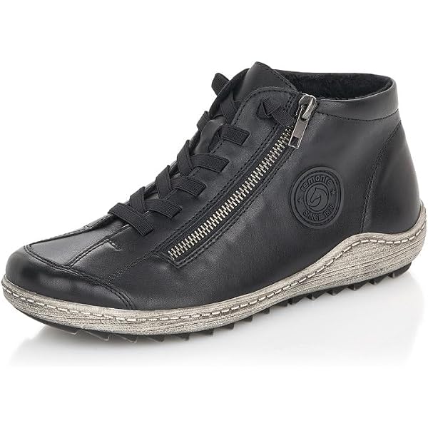 Remonte D1S06 Sneaker Basse Donna Con Inserti Largo, Idrorepellenti RemonteTEX - Pelle, Colore Nero/Bianco/Beige (verificare), Tacco 4,3 Cm