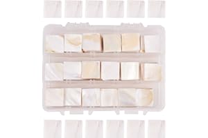 WANDIC Shell Mosaic Azulejos, 300 Piezas de Mosaico de nácar con contenedor de organización para decoración del hogar, Bricolaje, Manualidades, Suministros de Mosaico, Forma Cuadrada