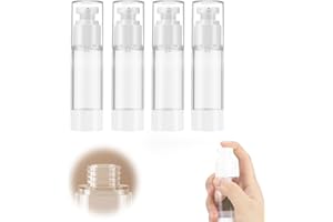 GMTEO 4 Stück Airless Pumpspender, 2024 Neu Essence Lotion Vakuumflasche Cremekopf Vakuumflasche Spenderpumpe, Vakuum kosmetischer Reisebehälter für Reise Home Verwendung Cremetopf (80ml Lotionsflasche)