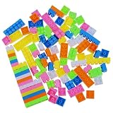 Material: ABS SODIAL(R) 96pzs Rompecabezas para ninos de plastico de colores Bloques de construccion educativos Juguete de construccion de ladrillos