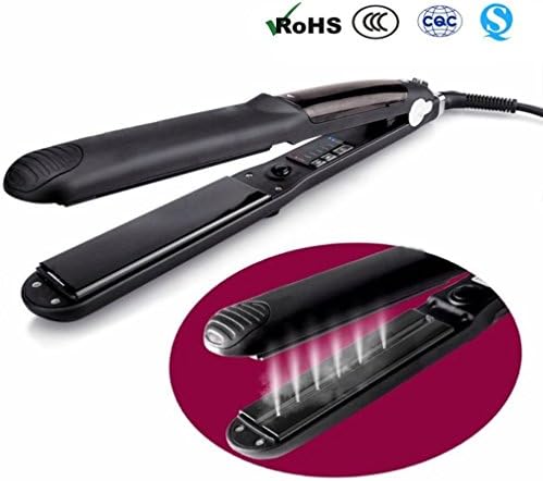 2 In 1 Hair curler salon steam ceramics Temperature control Dry and wet hairbrush Rotating iron Straight Curling Tongs