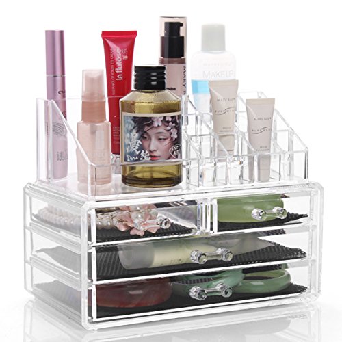MJARTORIA Acryl Kosmetik Organizer Make Up Aufbewahrung Ordnungsständer Schubladenbox 4 Stücke Sortierkasten - 2