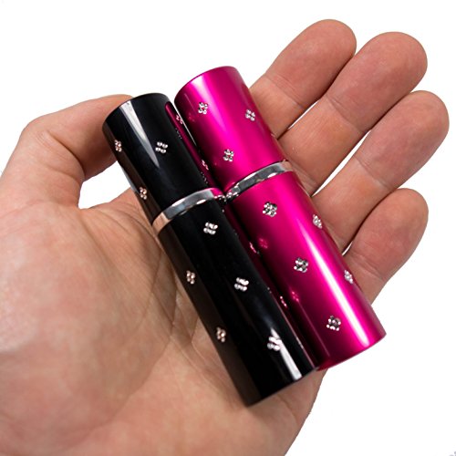 Reise Parfüm-Zerstäuber Flacon leicht nachfüllbar und perfekt für unterwegs / Reise leere Sprühflasche aus Aluminium 10ml Parfum-Zerstäuber Set in 2 Farben schwarz pink rosa - 3