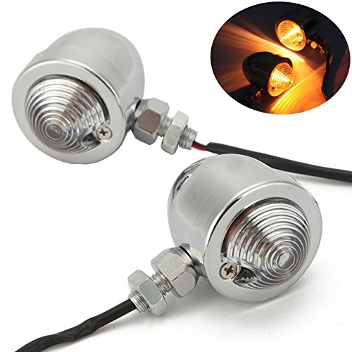 Yc 2PCS universale moto mini Bullet cromato proiettile anteriore posteriore indicatore di direzione lampeggiatore ambra luci per Harley Honda Yamaha Suzuki Kawasaki
