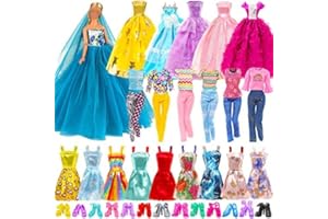 Festfun 10 Vêtements de Poupée de 11,5 Pouces 4 Robes Chics 2 Tenues 4 Habits de Poupée de 11,5 Pouces(Poupée Non Incluse)