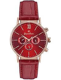 g4200 – 50D2 Gaspard Sartre L 'imposante Multifunction Rose Oro IP Red Leather Red