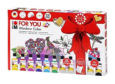 MARABU Window Color "fun & fancy" FOR YOU 50 modèles/ 2 films A3 et 10 x 80ml